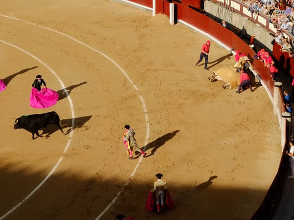 Ein Kampfstier stößt den Picador samt Pferd um – Las Ventas, Madrid, 2026